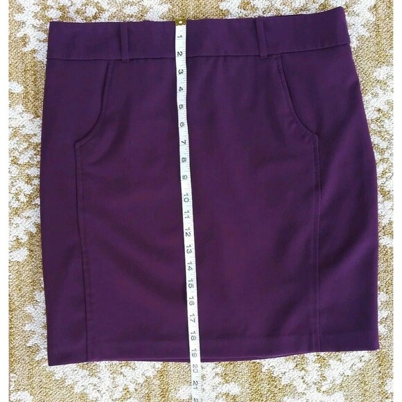 Vintage Mini Pencil Skirt Women 10 Purple Stretch Pocket Academia Grunge Preppy - Picture 9 of 9